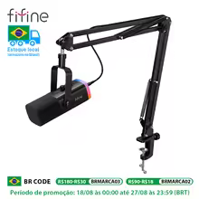 FIFINE Dynamic XLR Microphone Kit with Boom Arm for Mixer, Gaming